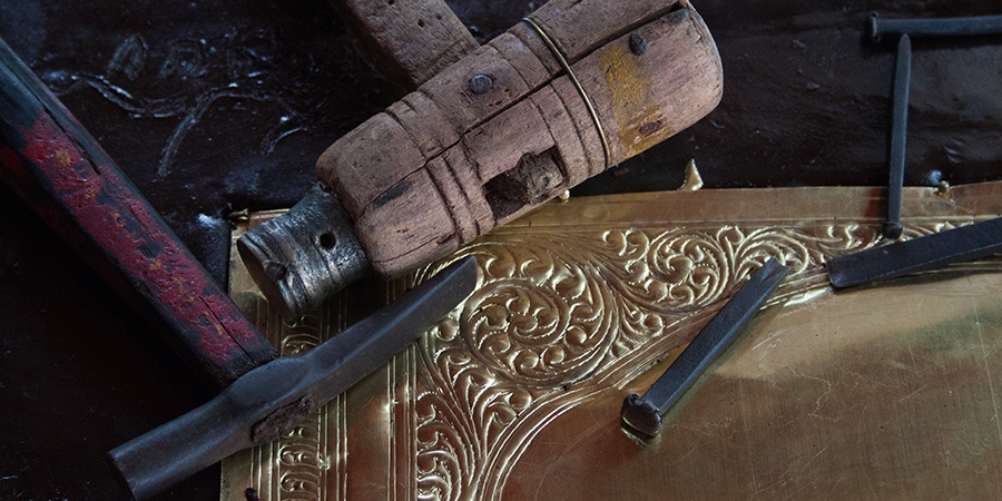 "Sri Lanka" Kandy brassware artist tools